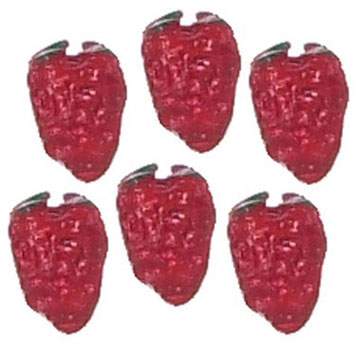 Dollhouse Miniature Strawberry, 6Pc